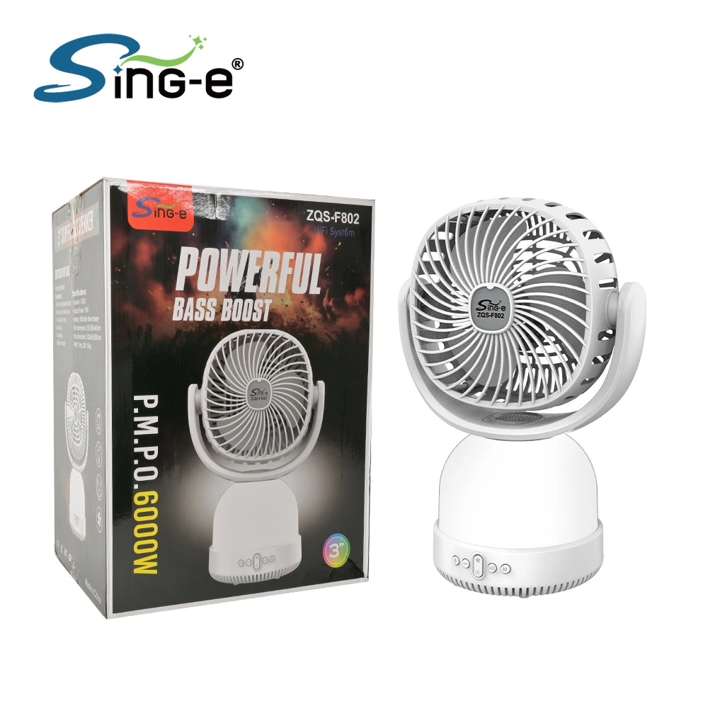 Portable Mini haut-parleur avec ventilateur, éclairage