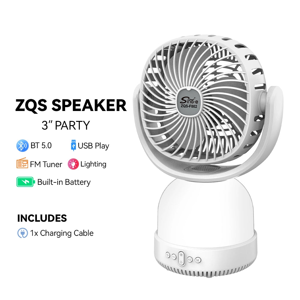 Portable Mini haut-parleur avec ventilateur, éclairage